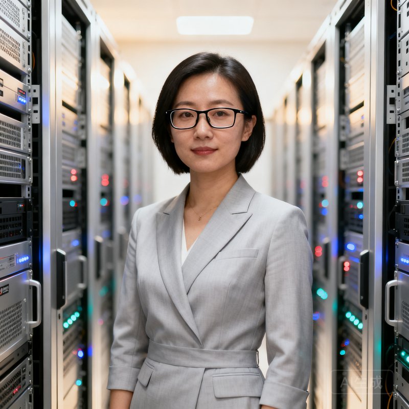 电竞牛首席技术官苏婉清职业照，戴眼镜，背景为服务器机房